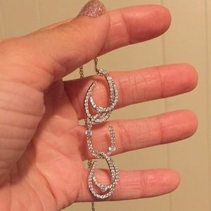 NWT sterling silver necklace with cubic zirconia